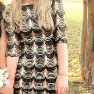 MIDNIGHT DOLL BODYCON SEQUIN DRESS